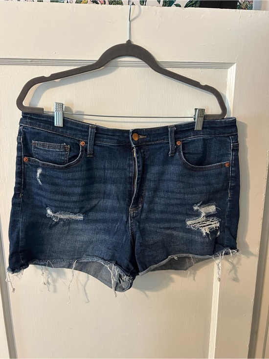 Universal Thread Pants - Universal Thread Dark Blue Distressed Denim Shorts
